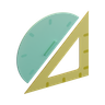 set square and protractor 3d logo