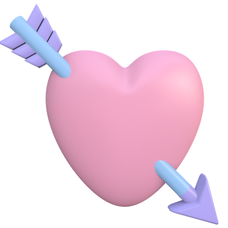 Flecha do coração  3D Illustration