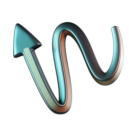 Seta curva  3D Icon