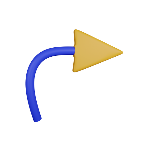 Seta curva para a direita  3D Icon
