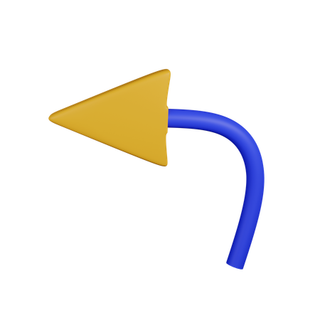 Seta curvada para a esquerda 3D Icon