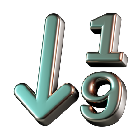 Seta numérica ascendente  3D Icon