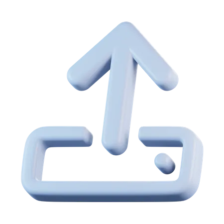 Seta de upload  3D Icon