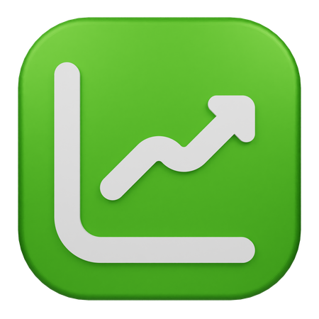 Seta do gráfico crescer  3D Icon