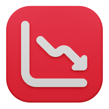 Seta do gráfico para baixo  3D Icon