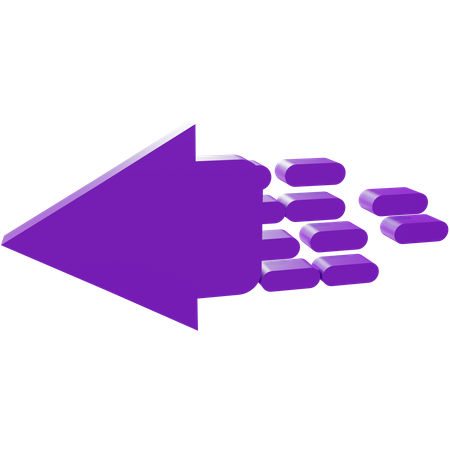 Seta esquerda  Ícone 3D