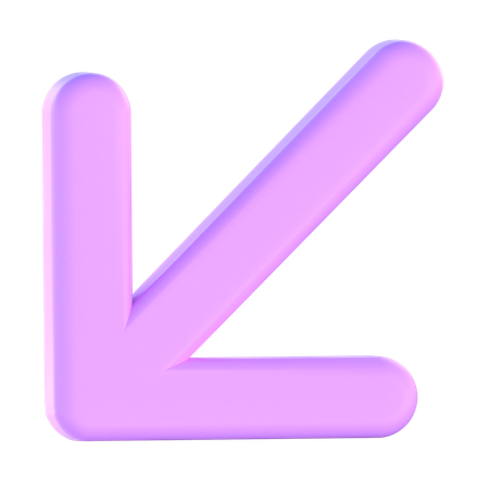 Seta para baixo à esquerda  3D Icon