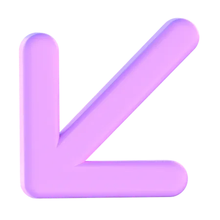 Seta para baixo à esquerda  3D Icon