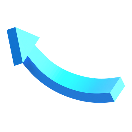 Seta para cima para a direita  Ícone 3D