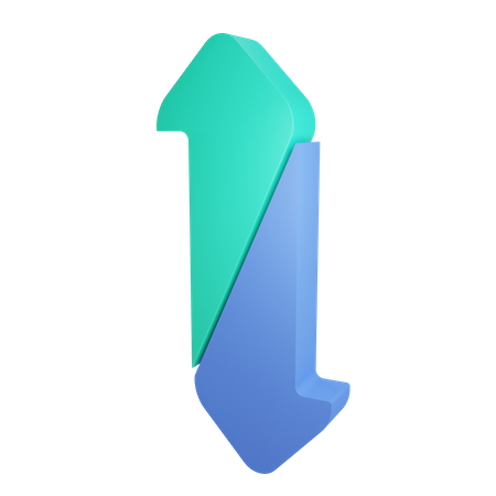 Seta para cima e para baixo  3D Illustration