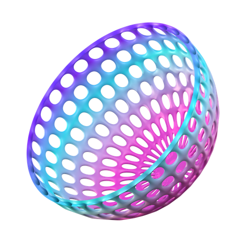 Setengah Lingkaran Abstract Shapes  3D Icon