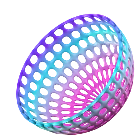Setengah Lingkaran Abstract Shapes  3D Icon