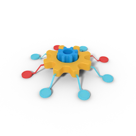 3 D Illustration Of Setting App Network 3D Icon