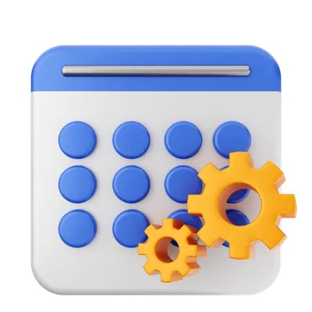 Setting Calendar  3D Icon