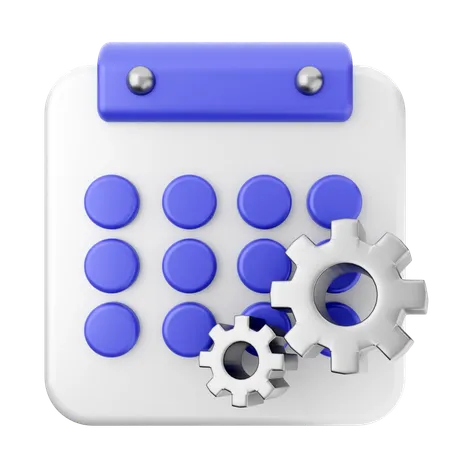 Setting Calendar  3D Icon