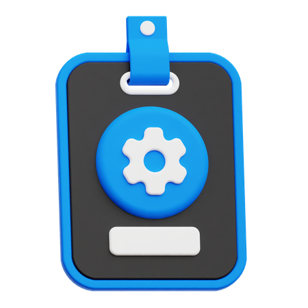 Setting Lanyard Card  3D Icon