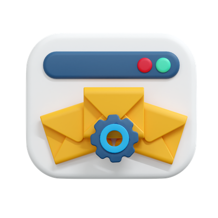 Setting mail message  3D Icon