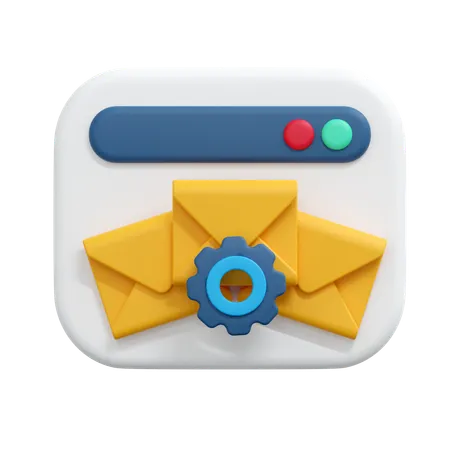 Setting mail message  3D Icon