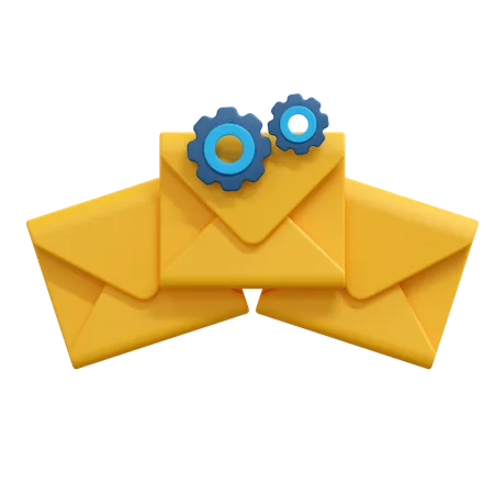 Setting mail message  3D Icon