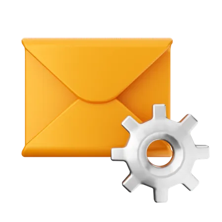 Setting Mail Message  3D Icon