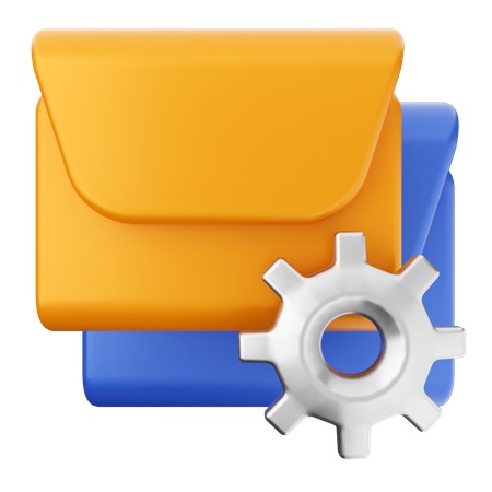 Setting Mail Message  3D Icon