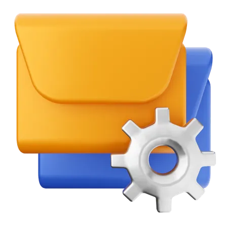 Setting Mail Message  3D Icon