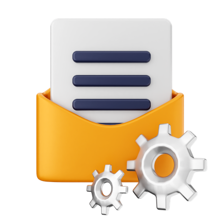 Setting Mail Message  3D Icon