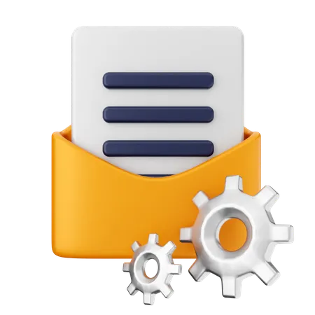 Setting Mail Message  3D Icon