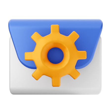 Setting Mail Message  3D Icon