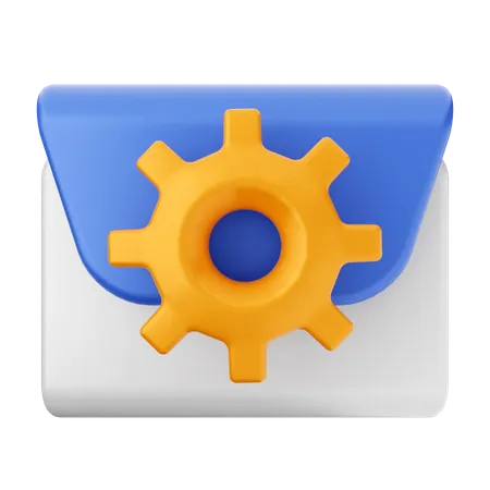 Setting Mail Message  3D Icon