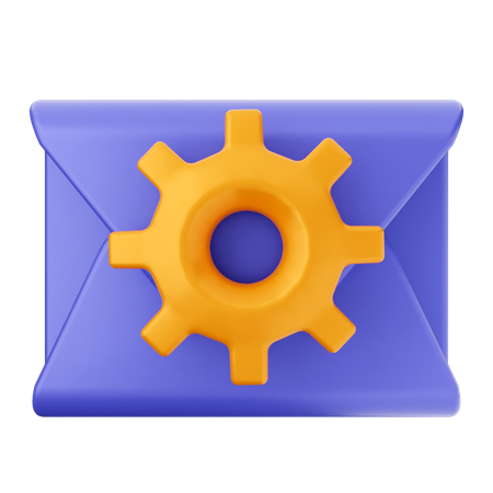 Setting Mail Message  3D Icon