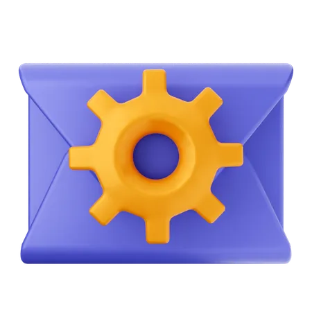 Setting Mail Message  3D Icon