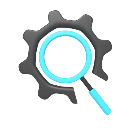 Icon Setting And Magnifying Glass Of Rendering 3 D 3D Icon