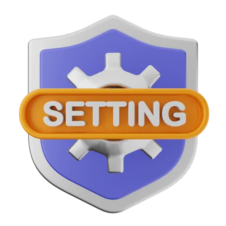 Setting Shield Protection  3D Icon