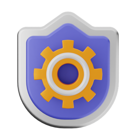 Setting Shield Protection  3D Icon