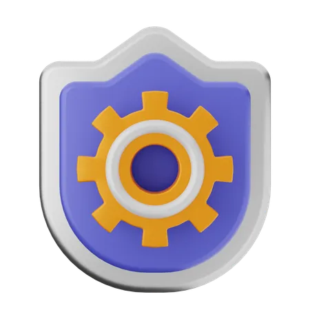 Setting Shield Protection  3D Icon