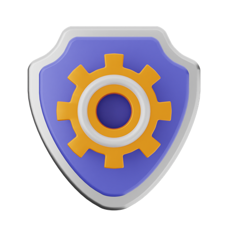 Setting Shield Protection  3D Icon