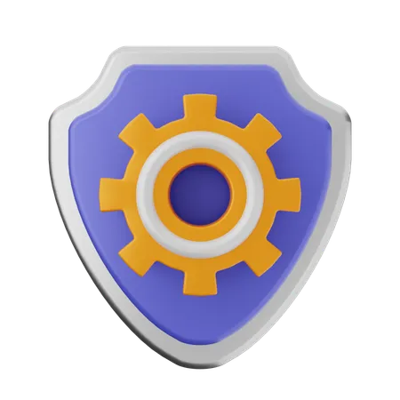 Setting Shield Protection  3D Icon