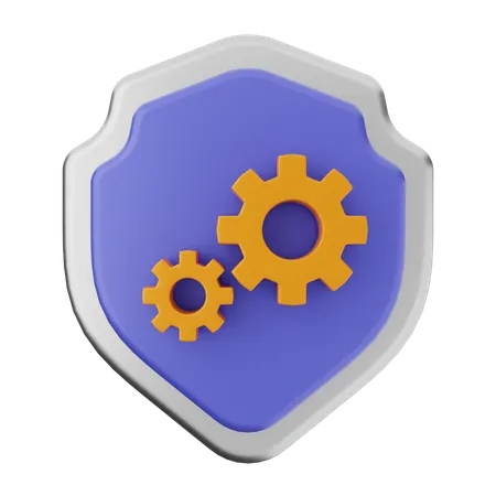 Setting Shield Protection  3D Icon