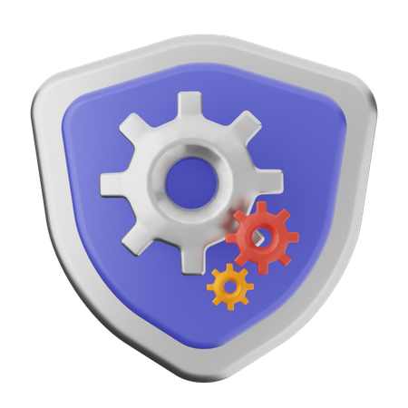 Setting Shield Protection  3D Icon