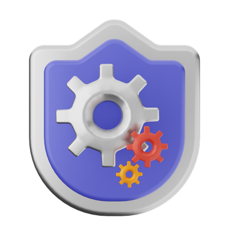 Setting Shield Protection  3D Icon