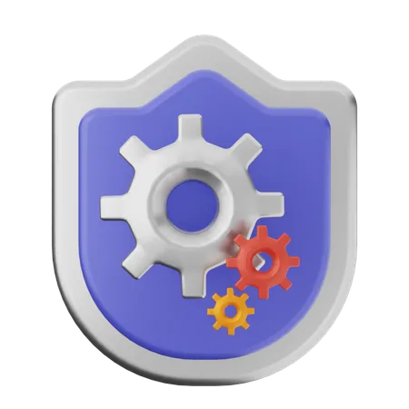 Setting Shield Protection  3D Icon