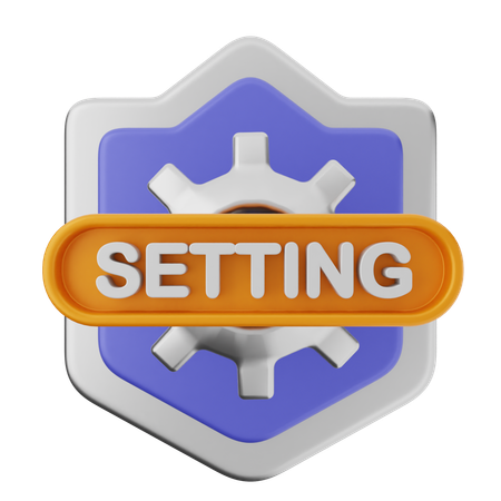 Setting Shield Protection  3D Icon