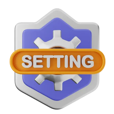 Setting Shield Protection  3D Icon