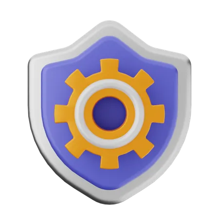 Setting Shield Protection  3D Icon