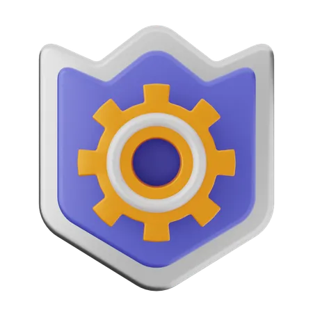 Setting Shield Protection  3D Icon