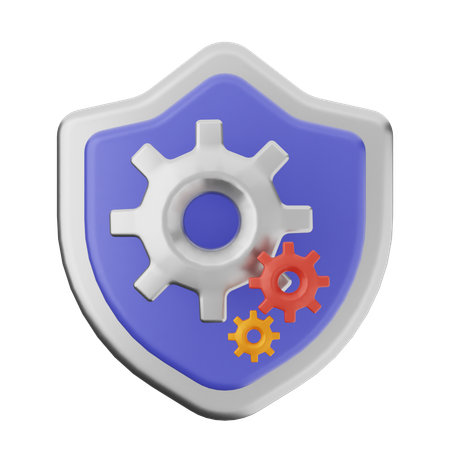 Setting Shield Protection  3D Icon