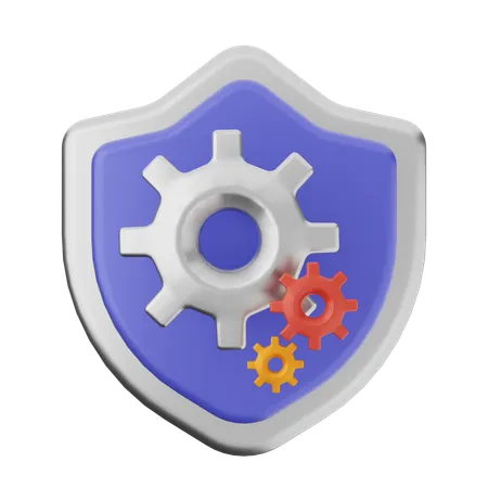 Setting Shield Protection  3D Icon