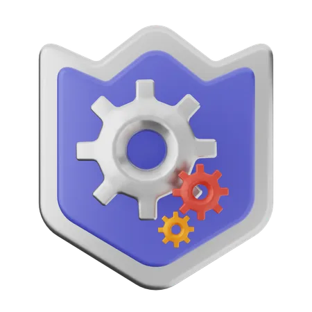 Setting Shield Protection  3D Icon