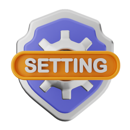 Setting Shield Protection  3D Icon